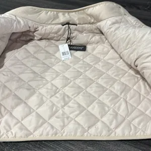 Blank NYC Cream and Blue Teddy Jacket with Retro Pattern thumbnail 4