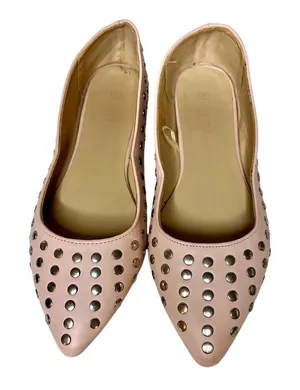 Wild Diva Blush pink Studded Pointed Toe Ballet Flats Women’s Shoes Size 8 thumbnail 1