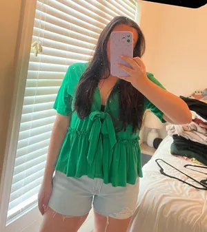 Amazon jelly green tie top Size XXL thumbnail 1