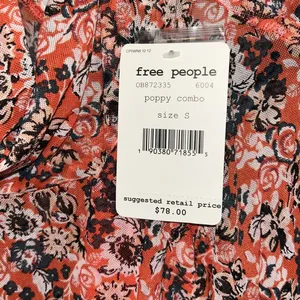 NWT. Free People Womens Top - All Dolled Up Floral Sheer Long Sleeve thumbnail 2