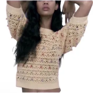 Zara Beige Beaded Sweater(Size Small) thumbnail 3