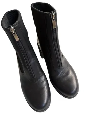 EUC ABEO Leather Metropolis Zip Heeled Boots Black Size 9.5 Retail $199.00 thumbnail 5