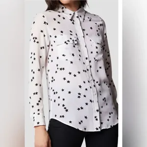 Equipment Star Print Long Sleeve Silk Blouse medium thumbnail 5