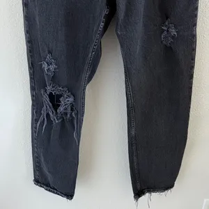 Abercrombie & Fitch The Dad High Rise Distressed Black Jeans 28 | 6S thumbnail 5