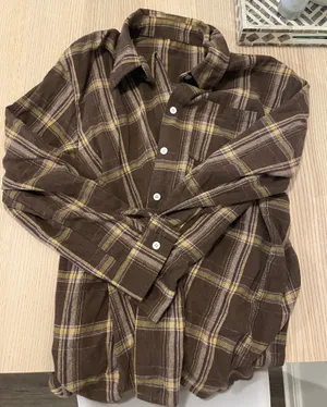 Brown and yellow plaid button down Size L thumbnail 1