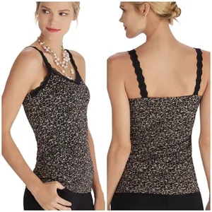 White House | Black Market Brown & Black Animal Print Lace Trim Cami Tank Top thumbnail 8