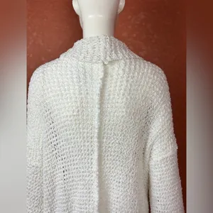 POL - Ivory/Oatmeal Loose Weave Cozy Cardigan Size Medium. G#34 thumbnail 5