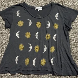 Wildfox Gray Sun and Moon Celestial Oversized Tee thumbnail 1