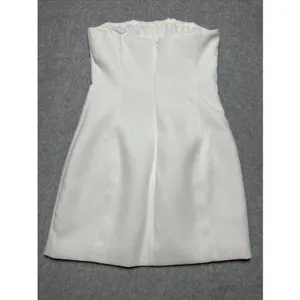 Meshki Strapless White Mini Dress with Seam Detailing thumbnail 2