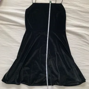 Urban Outfitters Black Velvet Straight-Neck Mini Dress thumbnail 9