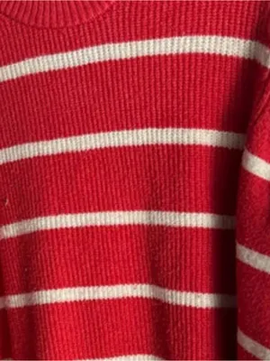 Maurices Crewneck Sweater - Women’s Plus Size XXL ~ Coral Red Stripe ~ Soft Cozy thumbnail 2