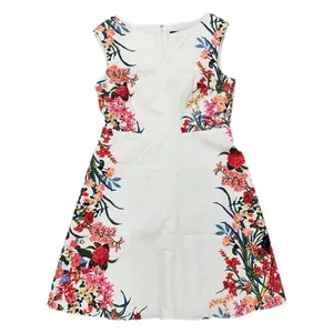 Adrianna Papell Floral Fit & Flare White Dress Multi Garden Party Size 14 Derby thumbnail 3