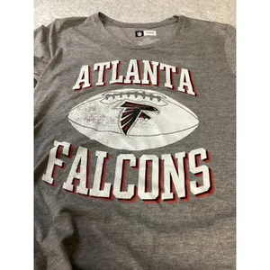 NFL Team Apparel Atlanta Falcons Womens Gray‎ 3/4 Sleeve Graphic T-Shirt Small thumbnail 2