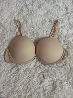 PINK Victoria's Secret Super Push Up Bra in Beige Size 32C thumbnail 10