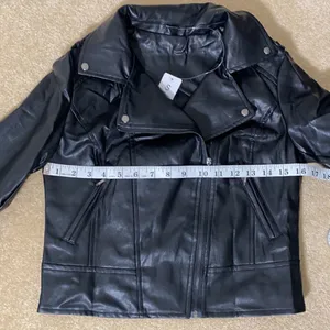 Women’s Black Faux Leather Jacket Small Lil Peep NWT thumbnail 7