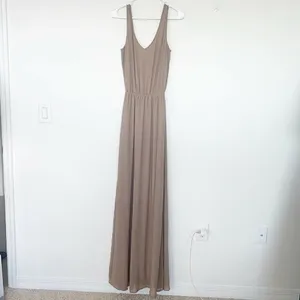 NEW Show Me Your MuMu Maxi DRESS SMALL beige OPEN BACK bridesmaid prom thumbnail 4