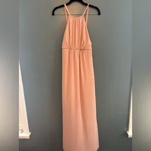 Show Me Your Mumu Light Pink Chiffon Lined Maxi Dress, Low Back thumbnail 3