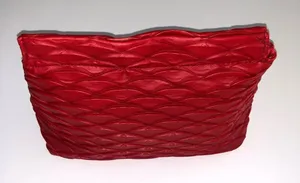 Red Scallop Textured Zippered Cosmetic Makeup Organizer Bag RevitaLash thumbnail 1