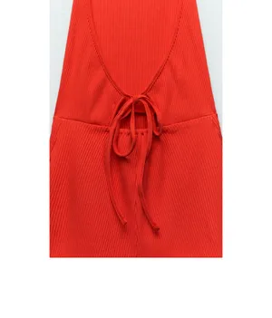 ZARA Red Short Halter Jumpsuit thumbnail 4
