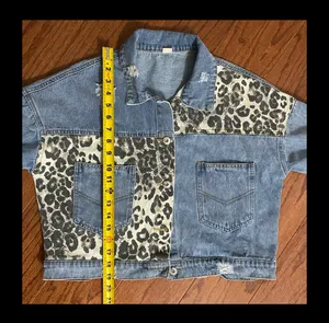Light blue & Leopard Denim rugged jacket thumbnail 9