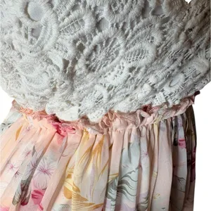 Nylon Apparel Floral Backless Maxi Dress – Size L White Size L thumbnail 5