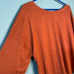 Rust Orange Long Sleeve Top with Cut Out Crop Casual Workout thumbnail 4