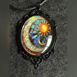 Celestial Pendant Necklace Black thumbnail 3