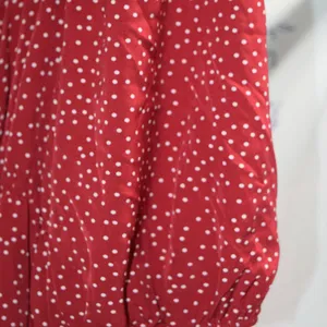 NWT Bloom Chic Red/White Polka Dot Peasant Blouse, Size 26 thumbnail 2