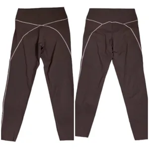 Aerie Offline brown w/blush pink trim Goals 7/8 leggings. Size m nwot thumbnail 2