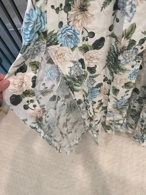 Agua Bendita Floral Smocked Maxi Dress Blue Green Size Small thumbnail 4
