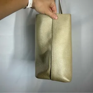 Tory Burch | NWOT Metallic Perry Leather Tote Golden Large Purse Shoulder Bag thumbnail 13