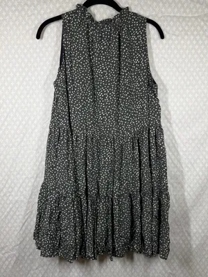 Vici‎ Green Cream Floral Tiered Flowy Mini Dress thumbnail 4