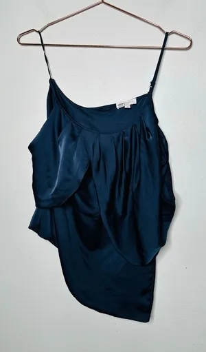 RAMY BROOK Dark Blue Thin Strap Off Shoulder Blouse Top Size Small thumbnail 1