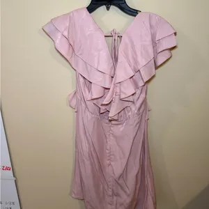 Cotton Candy Light Pink Ruffled Backless Dress Size L thumbnail 3