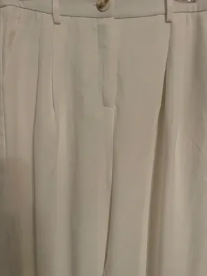 Wide -Leg White High Waisted Dress Pants . Size M thumbnail 2