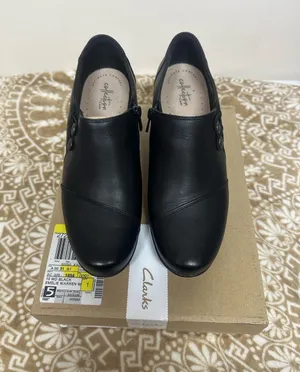 Clarks Black Leather Ankle Booties with Side Button Detail thumbnail 1