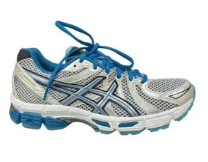 ASICS Women's White and Blue Athletic Running Shoe thumbnail 1