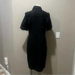 Zara basic black short sleeve button up dress thumbnail 8