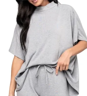 Holley Girl Travel Top Grey XL Soft Stretch Travel Loungewear New Very Oversized thumbnail 1
