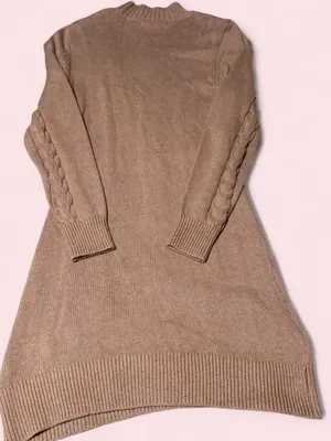 Abercrombie & Fitch Cable Knit Sweater in Light Taupe thumbnail 2