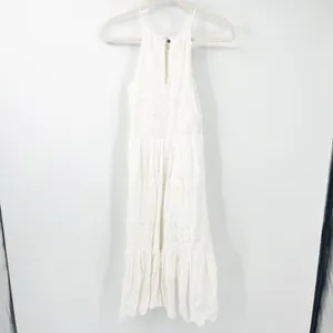 Anthropologie Maeve Womens Boho Beachy Tiered Eyelet Midi Dress‎ Size 0 White thumbnail 11