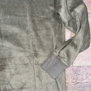 aerie Army Green Fleece Oversized Crewneck Sweatshirt thumbnail 5