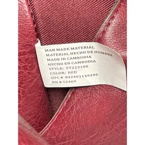 Women's Red Burgundy Faux Leather Vegan Shoulder Tote Bag Handbag Size OS thumbnail 5