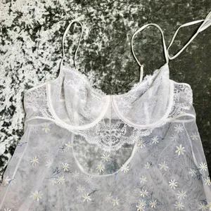 INC International Concepts‎ Daisy-Embroidered Babydoll Lingerie Chemise thumbnail 4