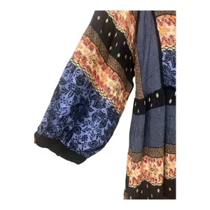 Entro‎ Womens Tie Up Neck 3/4 Sleeve Mixed Print Casual Boho Tunic Dress M thumbnail 7