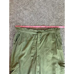 Aerie Olive Green Linen Blend Cargo Pants Women’s Small thumbnail 5