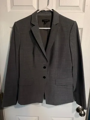 Women’s Ann Taylor Grey Single-Breasted Tailored Blazer thumbnail 1