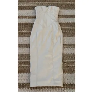 NEW House of CB Camilla Ivory Vegan Leather Strapless Dress Size XS thumbnail 9