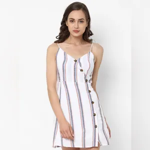 American Eagle AEO Linen Blend Striped Button Front Mini Dress Size Medium thumbnail 11