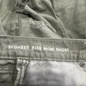 highest rise mom short green distressed cut off shorts Size 6 thumbnail 8